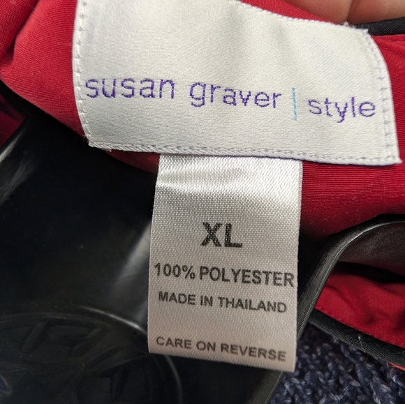 Susan Graver Red Quilted Jacket with Black Details - Picture 3 of 6